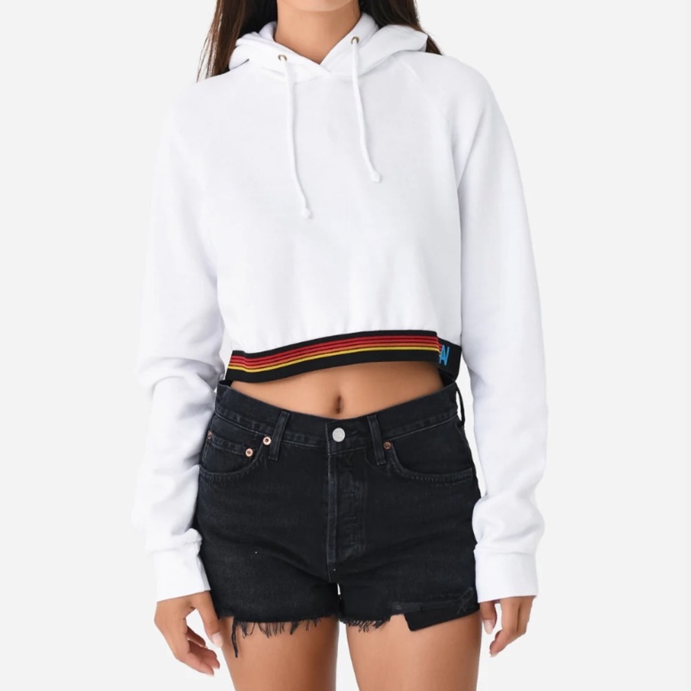 AVIATOR NATIONLogo Stripe Crop Pullover Hoodie NWOT